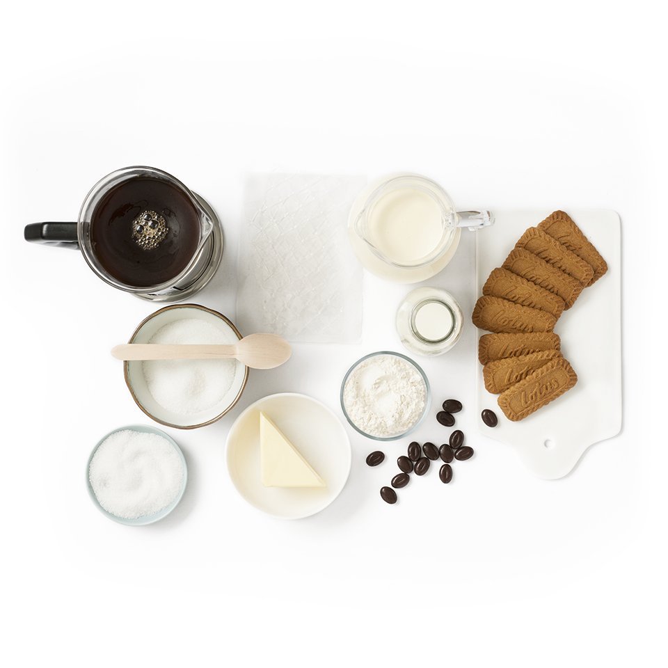 Ingredients recette Panna cotta au café et crumble de biscuits original Lotus Biscoff