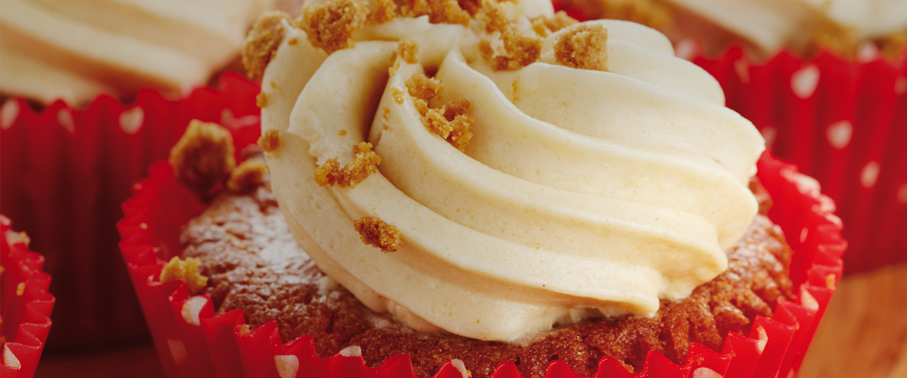 Cupcake mit Biscoff und Kaffeesahne