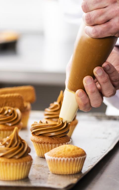 Biscoff spread on cupcakes