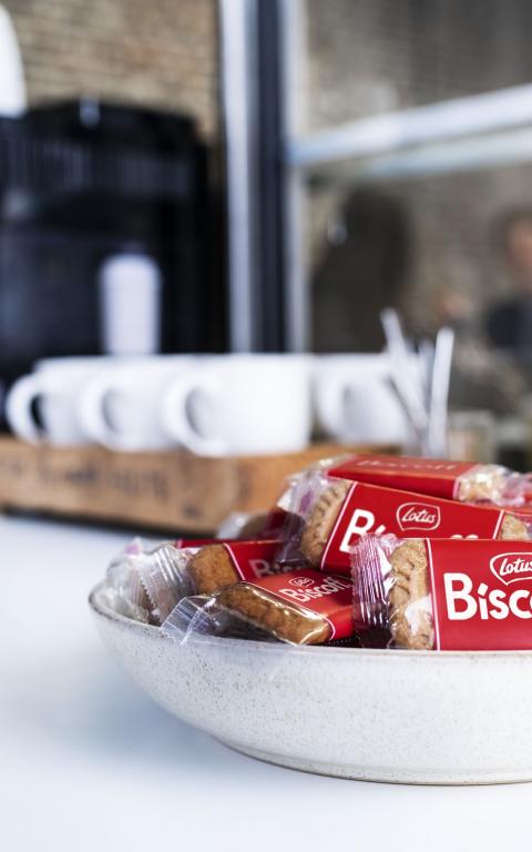 Lotus Biscoff cookie office coffee corner