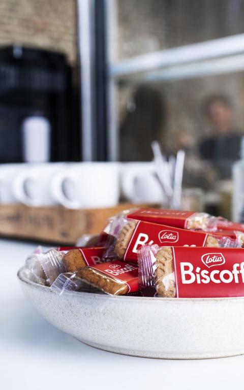 Lotus Biscoff cookie office coffee corner