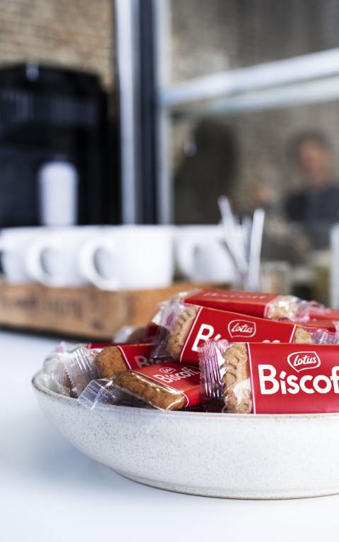 Lotus Biscoff cookie office coffee corner